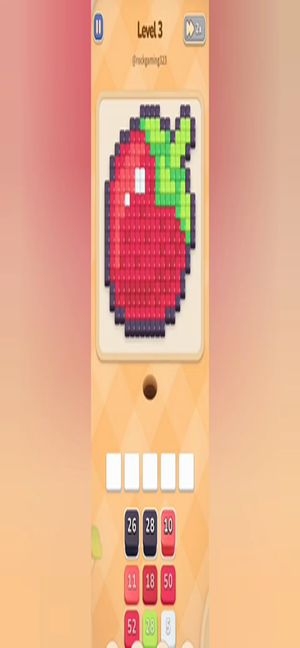Colony Flow Level 3 gameplay frame showing the pixel-art picture