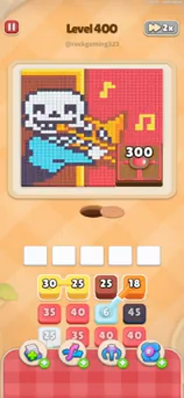 Colony Flow Level 400 gameplay frame showing the pixel-art picture